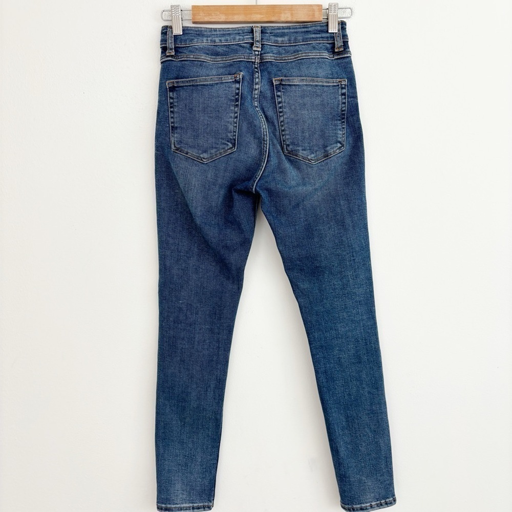 Zara Women Blue Washed High Rise Fly Zip Skinny Fit Casual Denim Jeans Size 4 - Picture 7 of 12